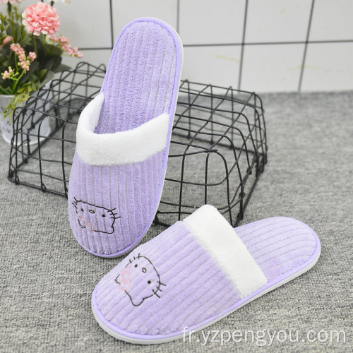 Purple Hello Kitty Slipper Footwear Woman Hotel Slipper